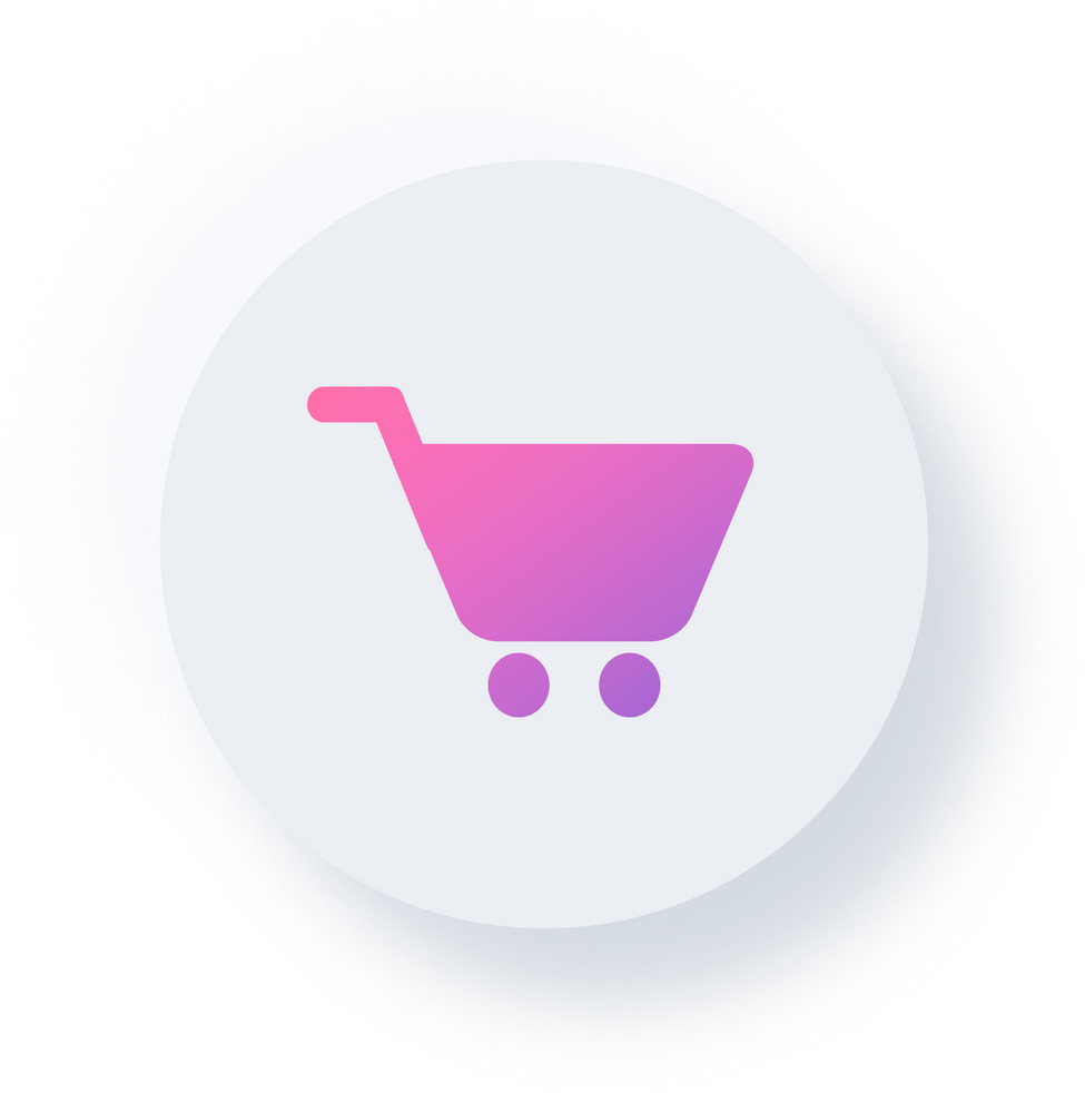 Neumorphic Circle Shopping Cart Icon, Neumorphism UI Button